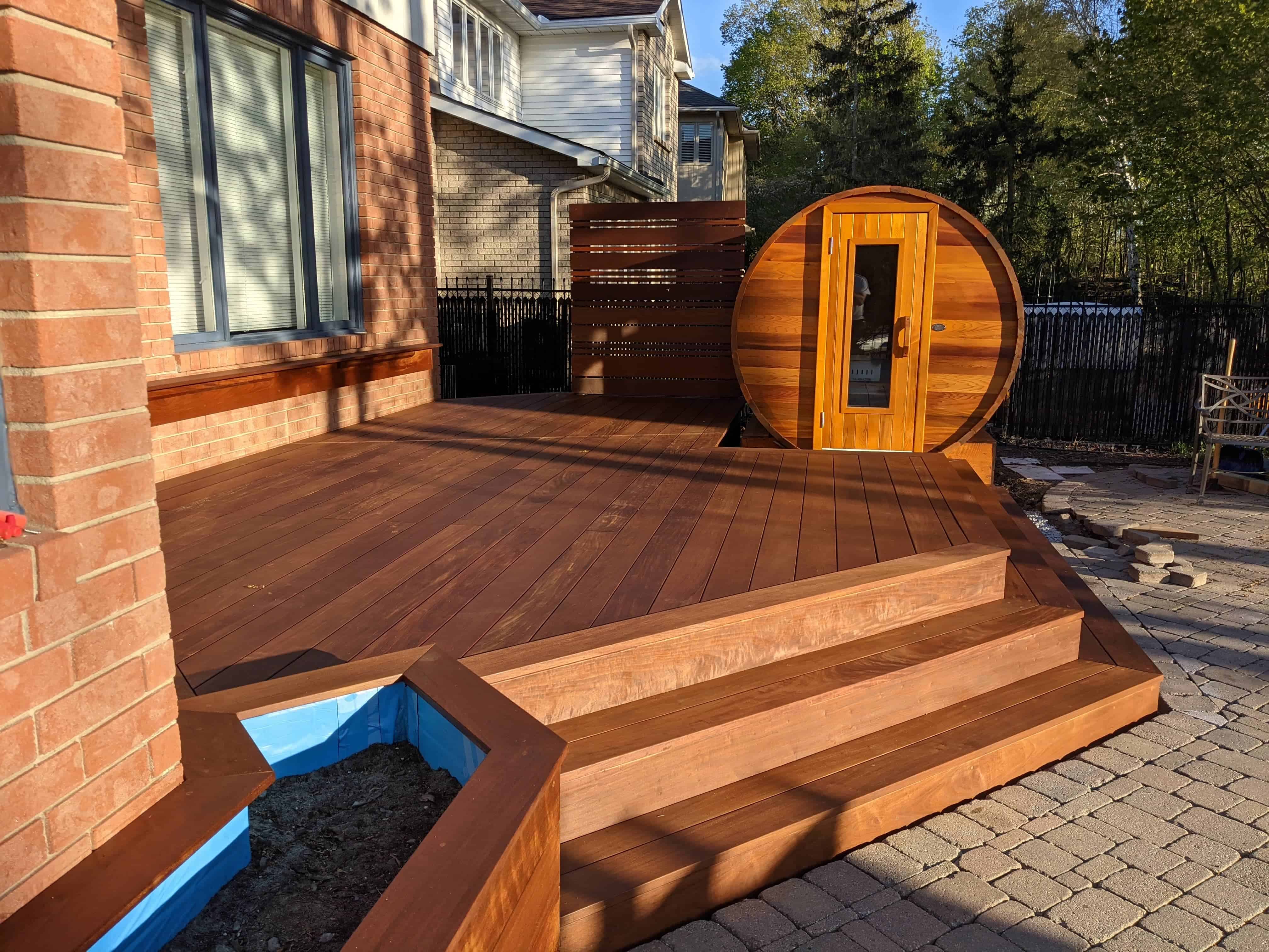 IPE deck built for an Ottawa backyard