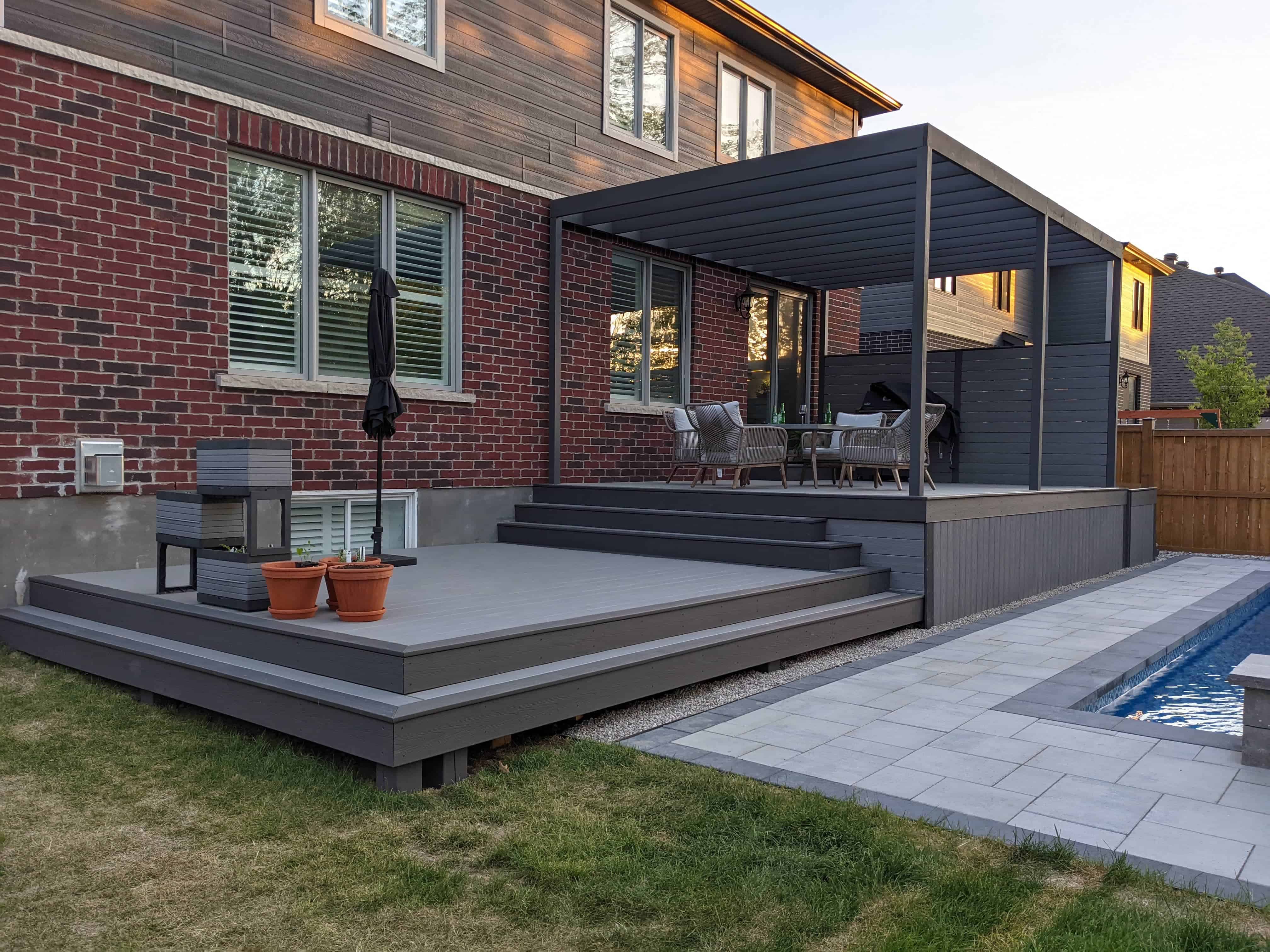 Pergola and cabana deck project in Ottawa